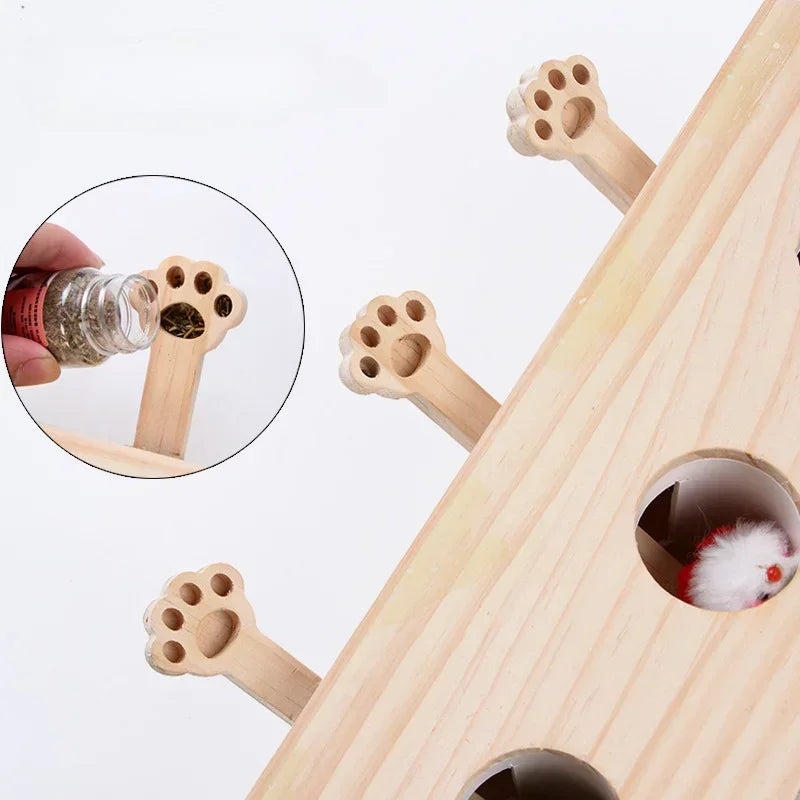 Interactive Wooden Cat Toy – Stimulate, Engage, and Entertain!