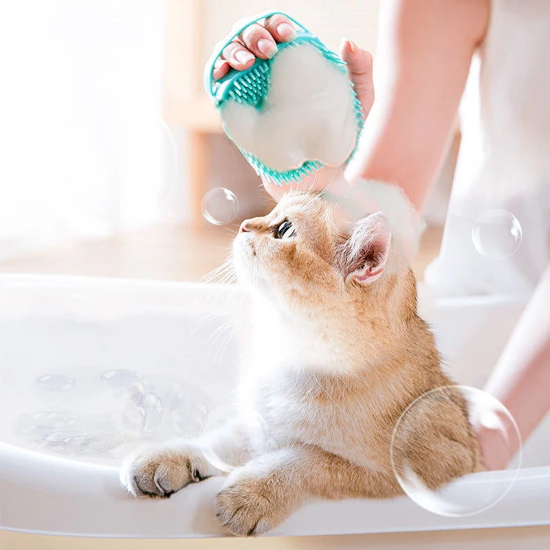 Pet Bathing Brush Soft Silicone Massager Shower Gel