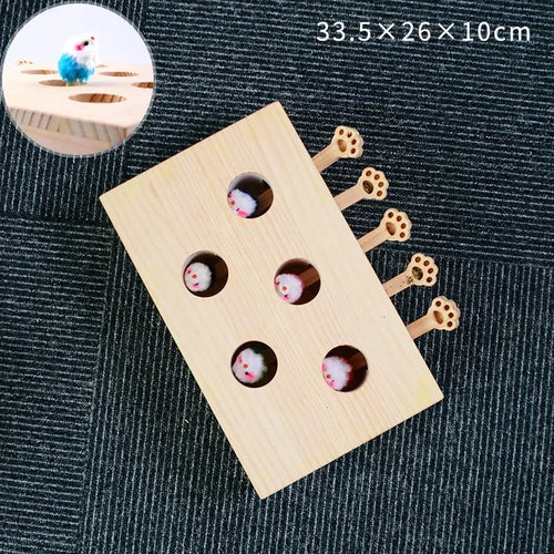 Interactive Wooden Cat Toy – Stimulate, Engage, and Entertain!