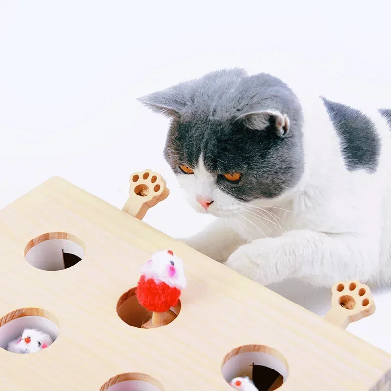 Interactive Wooden Cat Toy – Stimulate, Engage, and Entertain!