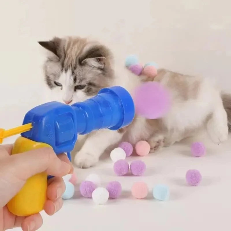 Interactive Cat Toy Gun: Engaging Laser Chase & Feathery Fun for