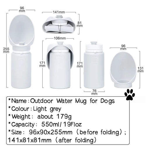 Outdoor Water Mug for Dogs – Portable, Leak-Proof & Foldable