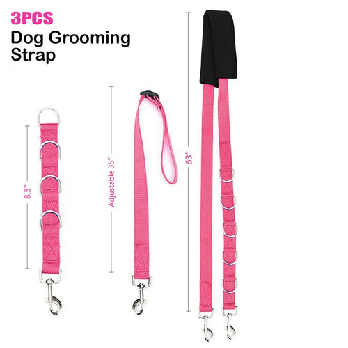 3Pcs Portable Pet Traction Belt Adjustable D-Rings Bathing Band