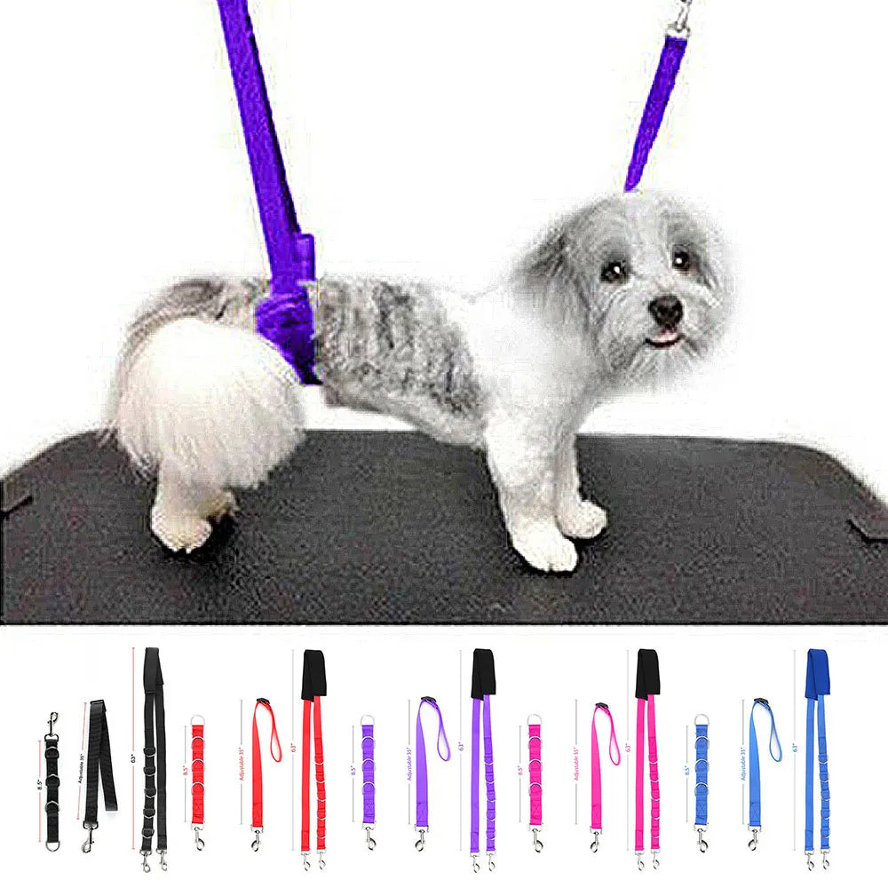 3Pcs Portable Pet Traction Belt Adjustable D-Rings Bathing Band