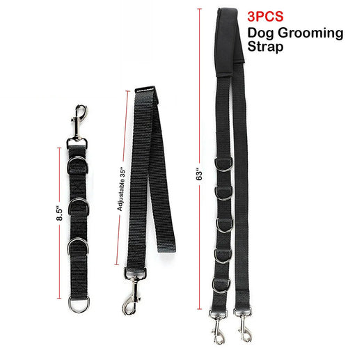 3Pcs Portable Pet Traction Belt Adjustable D-Rings Bathing Band