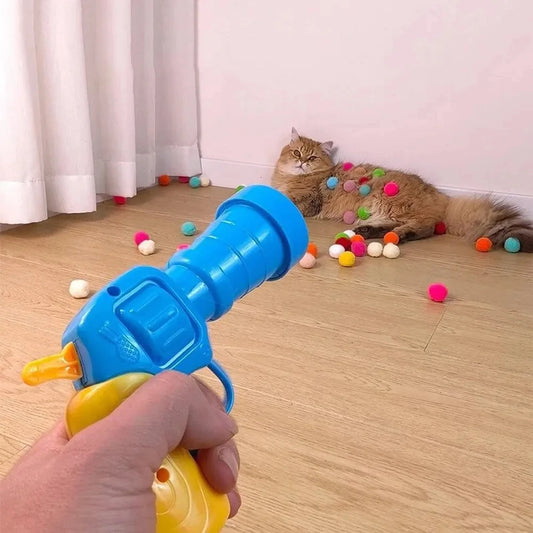 Interactive Cat Toy Gun: Engaging Laser Chase & Feathery Fun for