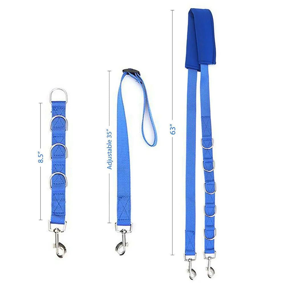 3Pcs Portable Pet Traction Belt Adjustable D-Rings Bathing Band