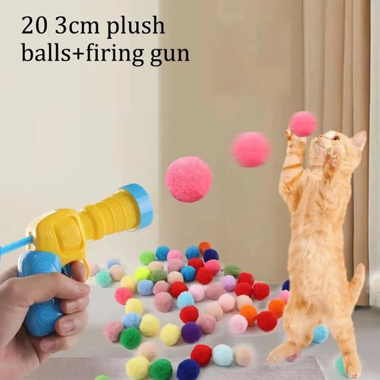 Interactive Cat Toy Gun: Engaging Laser Chase & Feathery Fun for