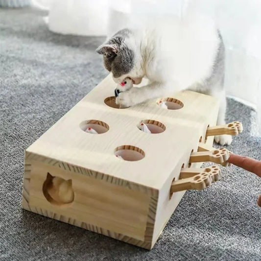 Interactive Wooden Cat Toy – Stimulate, Engage, and Entertain!