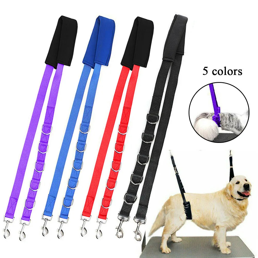 3Pcs Portable Pet Traction Belt Adjustable D-Rings Bathing Band