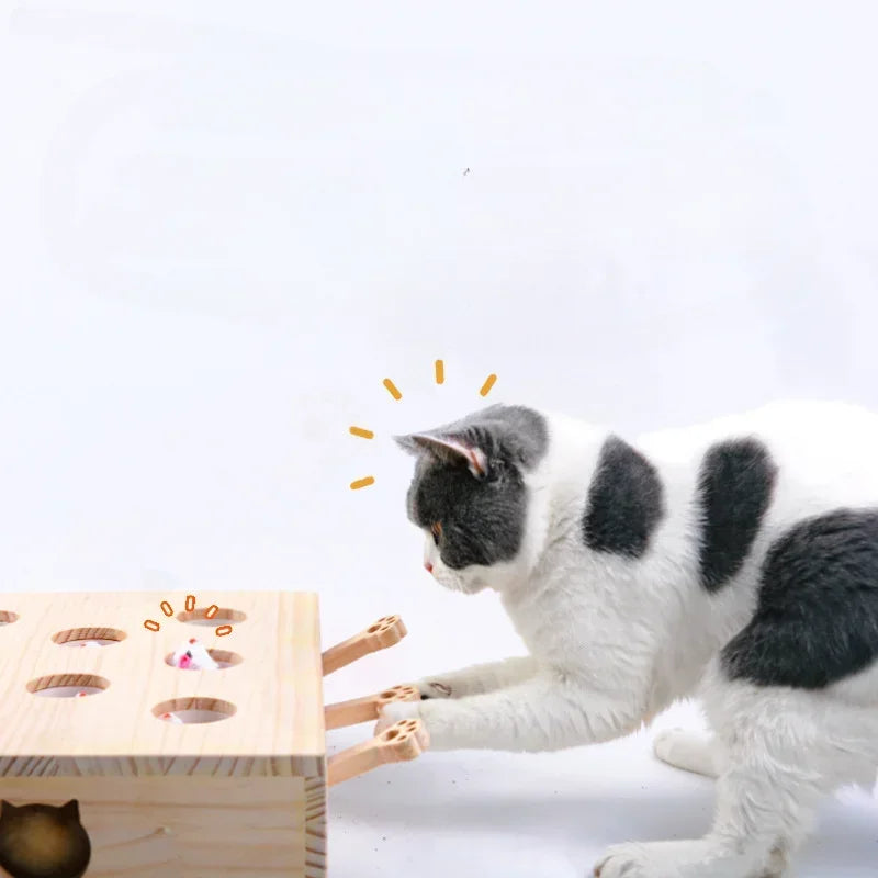Interactive Wooden Cat Toy – Stimulate, Engage, and Entertain!